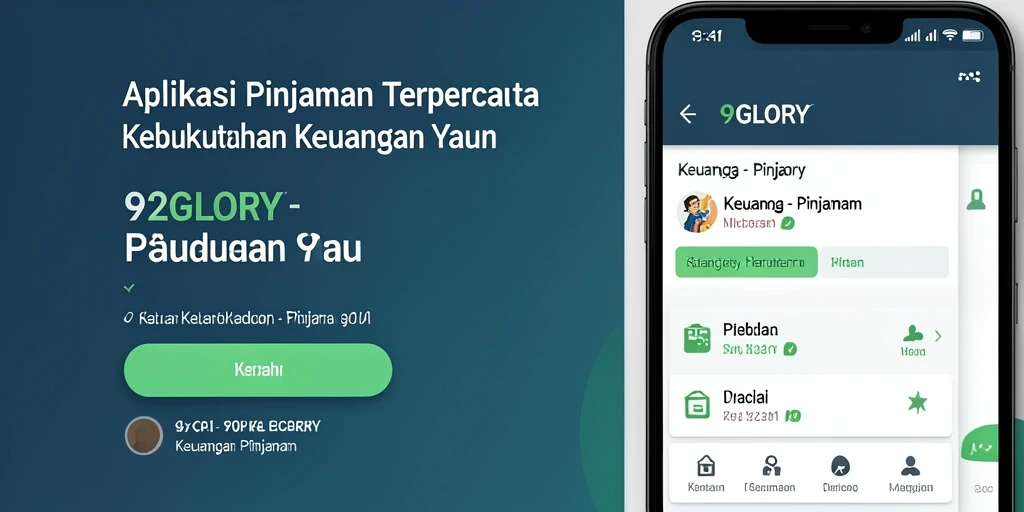 Antarmuka aplikasi 92GLORY dengan fitur pembiayaan pinjaman yang mudah digunakan.