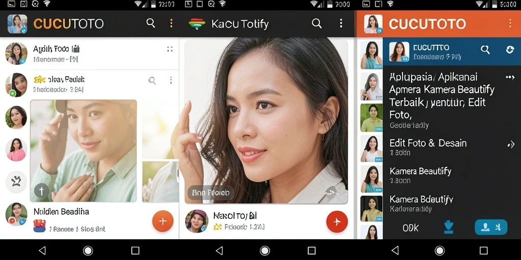 Tampilan antarmuka CUCUTOTO yang memudahkan pengeditan foto.