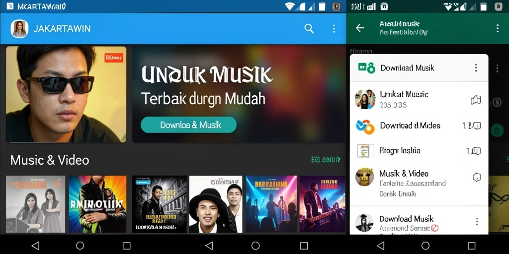Tampilan antarmuka JAKARTAWIN untuk mengunduh musik dengan mudah.