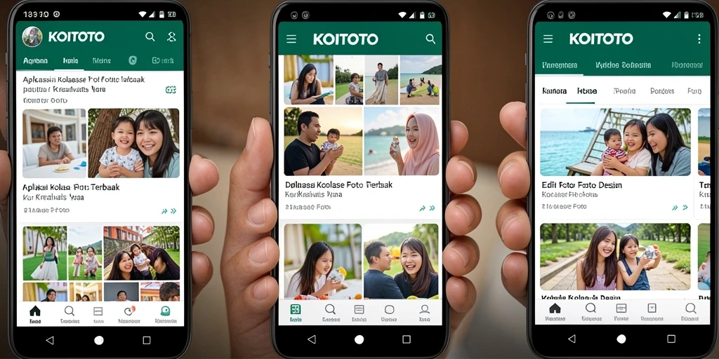 Tampilan antarmuka KOITOTO untuk kolase foto yang kreatif.