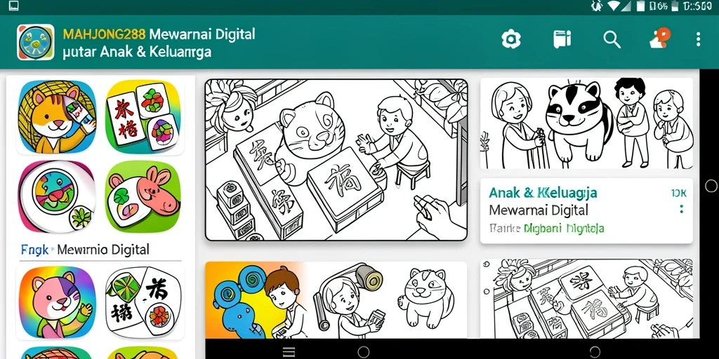 Screenshot antarmuka aplikasi Mewarnai Digital yang interaktif.