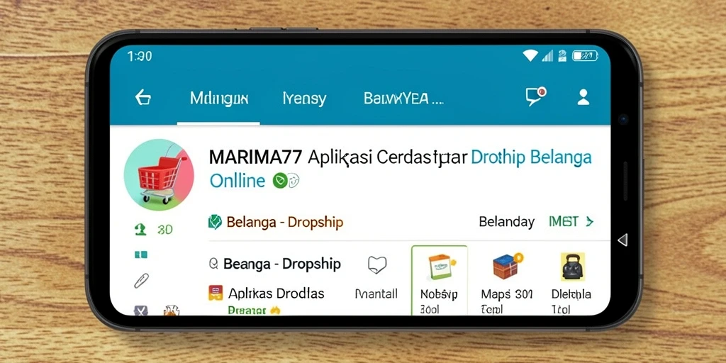 Tampilan antarmuka pengguna <strong>MARIMA77</strong> yang intuitif dan fitur lengkap untuk dropshipping.