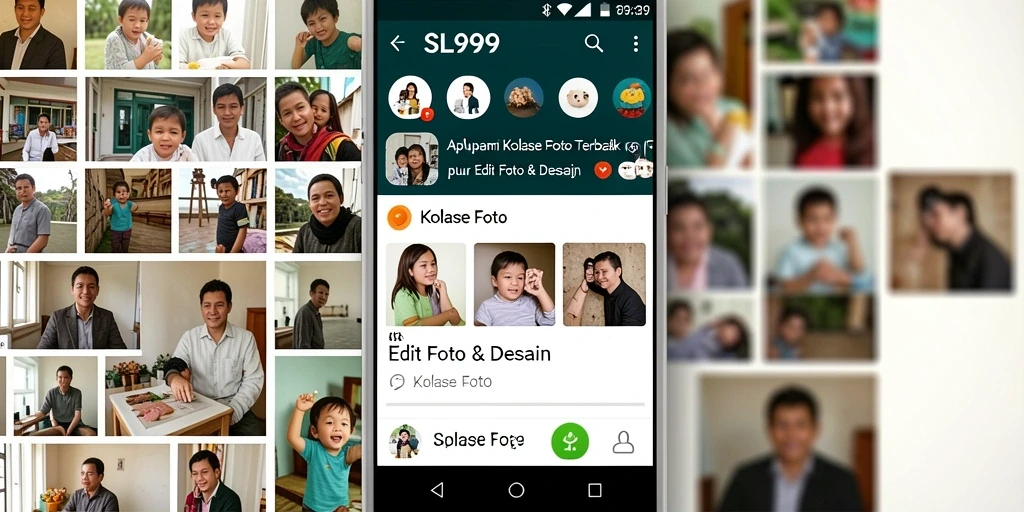 Tampilan antarmuka SL999 untuk kolase foto yang menarik.