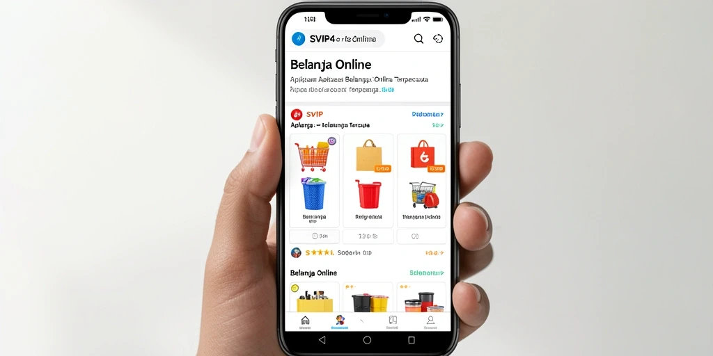 Antarmuka aplikasi SVIP4 yang user-friendly untuk belanja online.