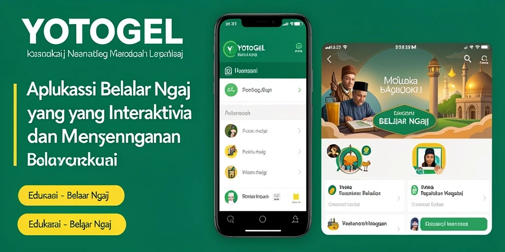 Tampilan antarmuka YOTOGEL yang ramah pengguna untuk belajar ngaji.
